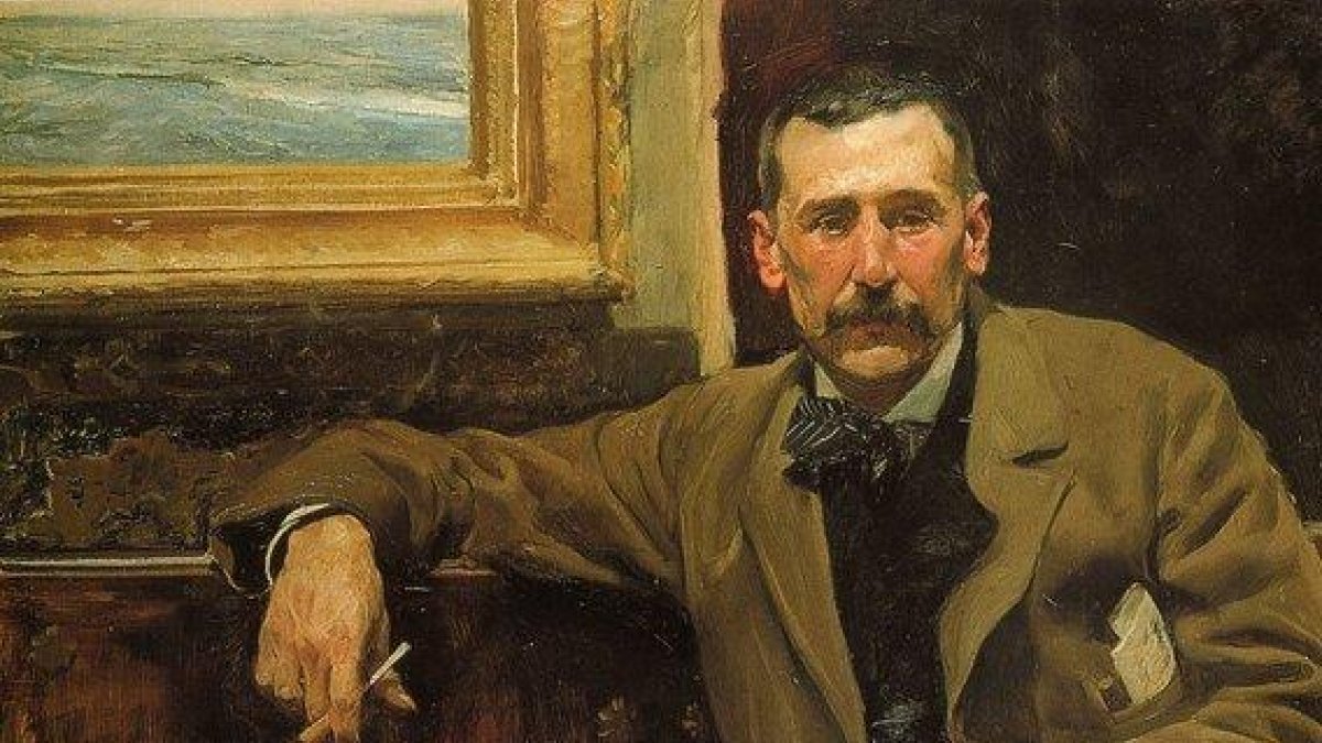 Un retrato de Benito Pérez Galdós.-