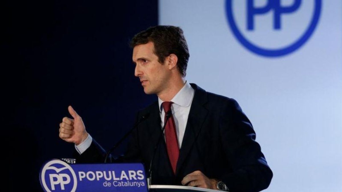 El presidente del PP, Pablo Casado.-PAU BARRENA (AFP)