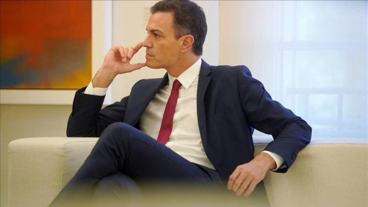 Pedro Sánchez, en una reunión.-JOSE LUIS ROCA