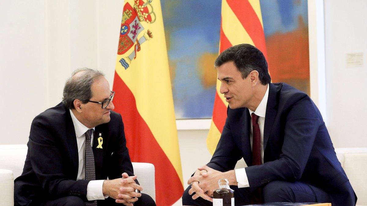 Torra y Sánchez, el pasado julio en la Moncloa.-BALLESTEROS (EFE)