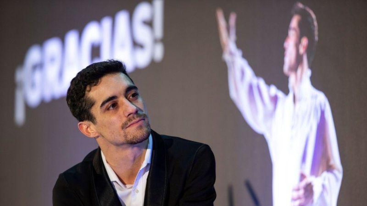 Javier Fernández, durante el acto de homenaje en Madrid.-EFE