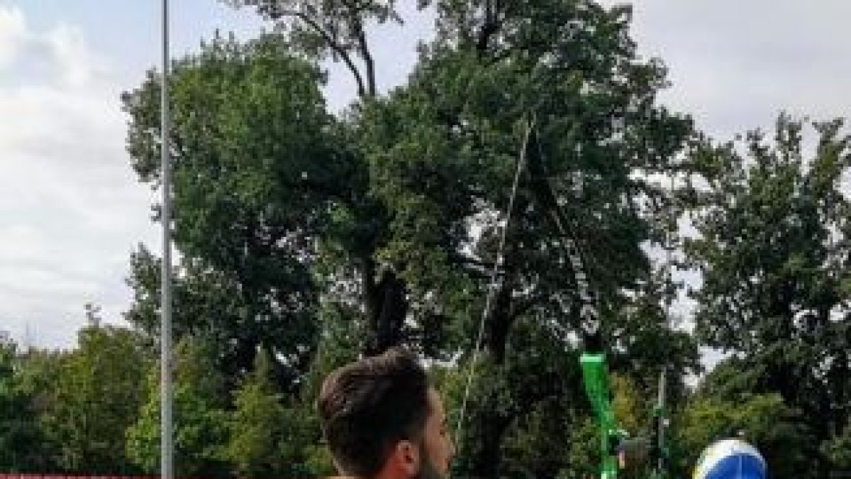Pablo Acha en un Campeonato de Europa.