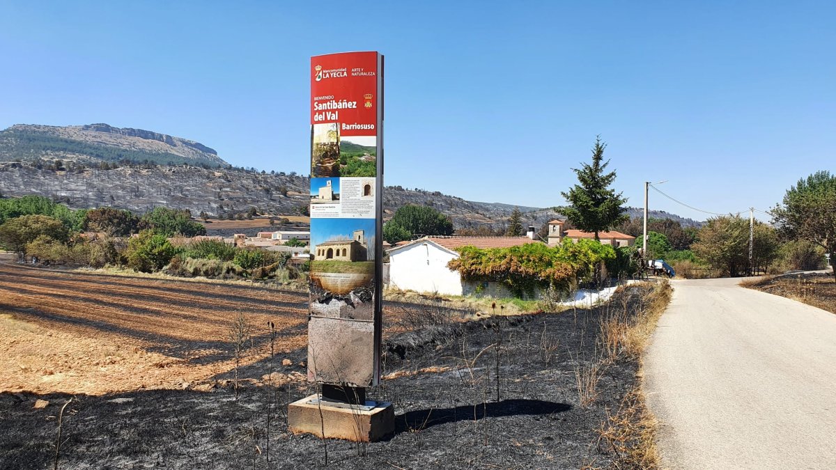Santibáñez del Val es el pueblo más afectado por el incendio en Burgos