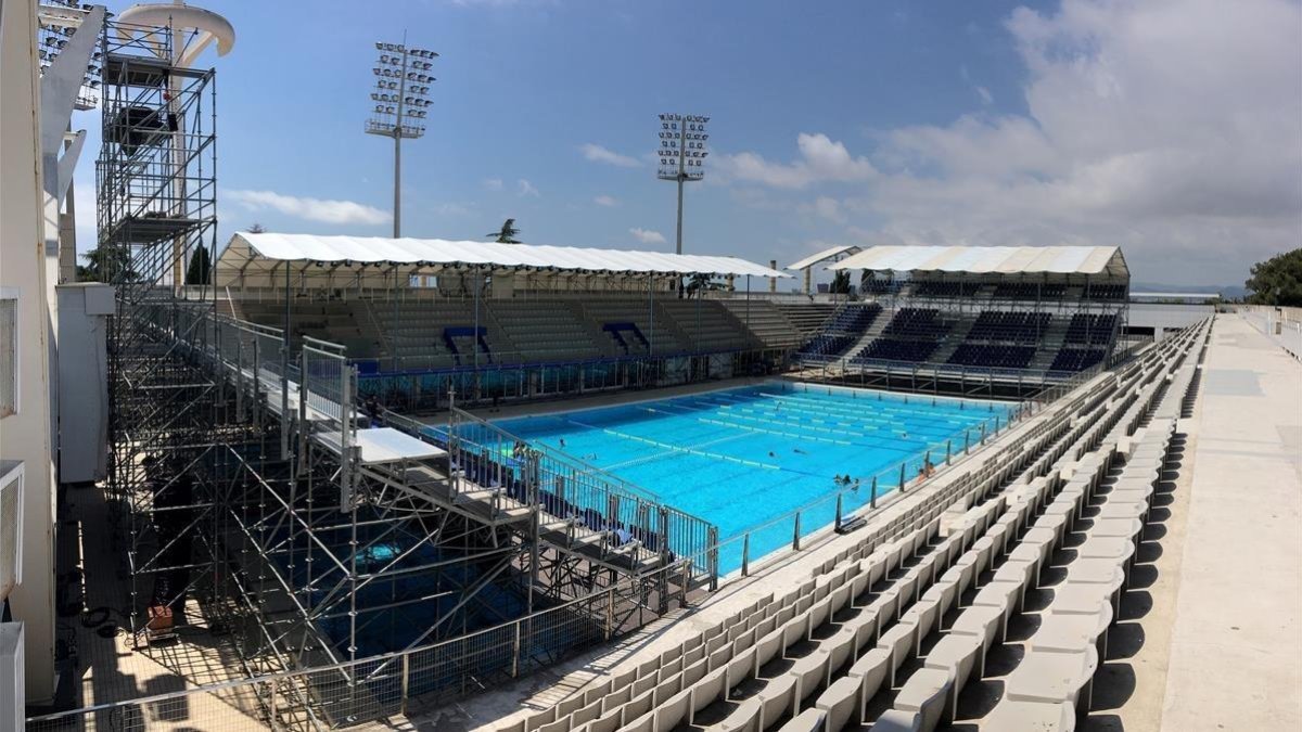 La nueva imagen de las Picornell, con las tribunas ampliadas /-JOAN CORTADELLAS