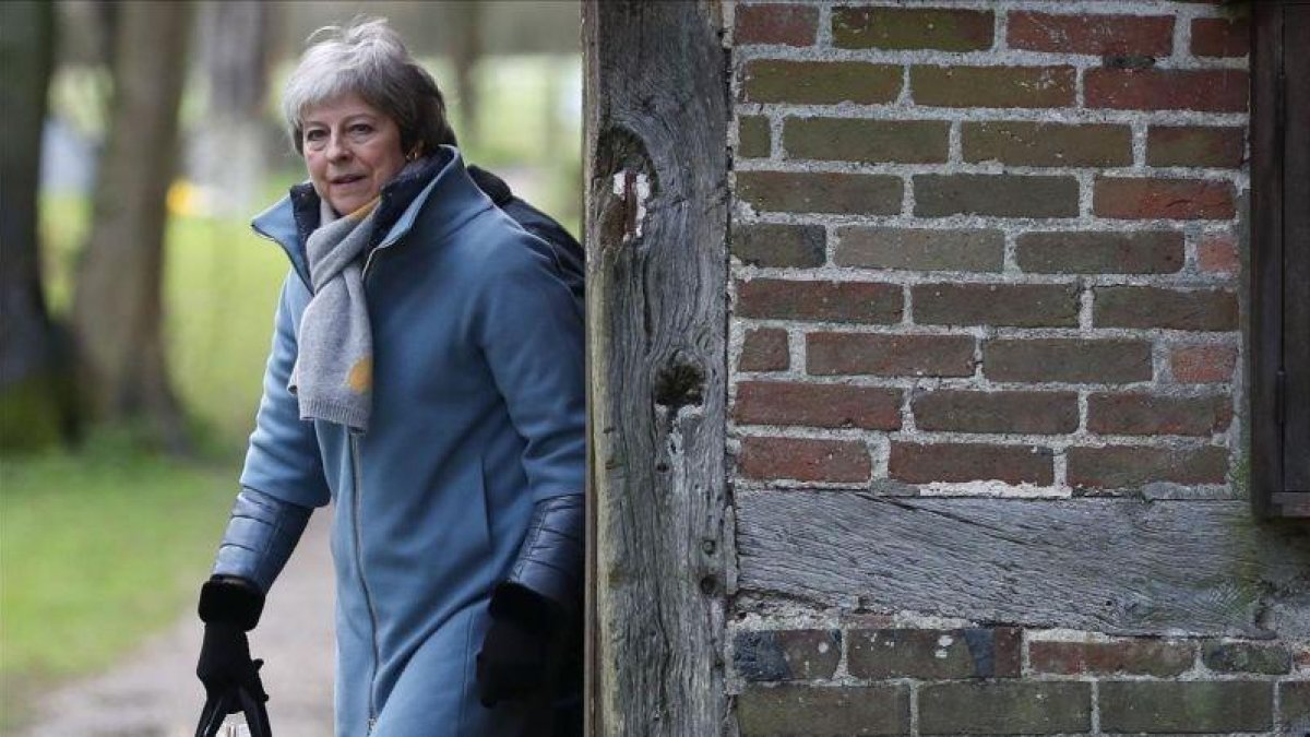 La primera ministra británica Theresa May, el 10 de marzo del 2019.-DANIEL LEAL OLIVAS (AFP)