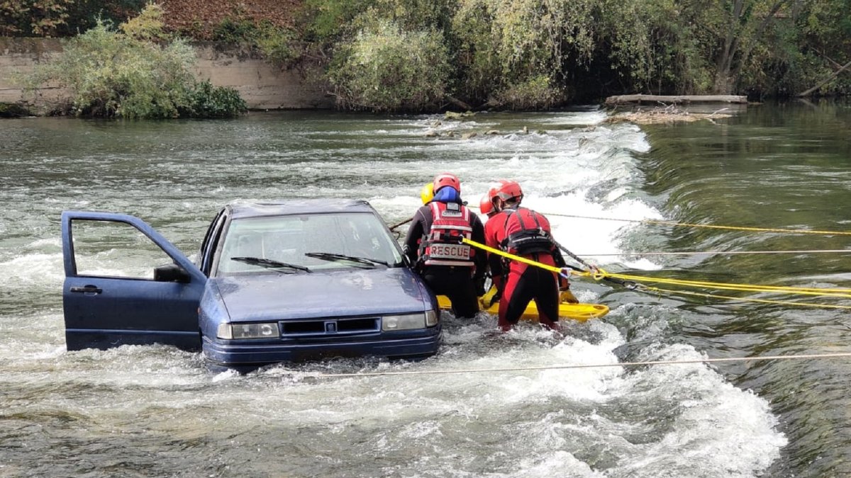 Imagen del simulacro realizado en Miranda de Ebro. JCYL