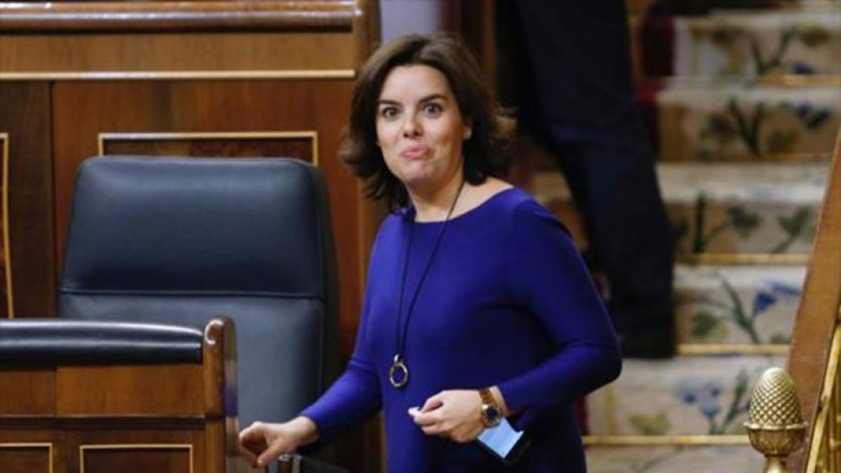 Soaraya Sáenz de Santamaría, en el Congreso.-JUAN MANUEL PRATS