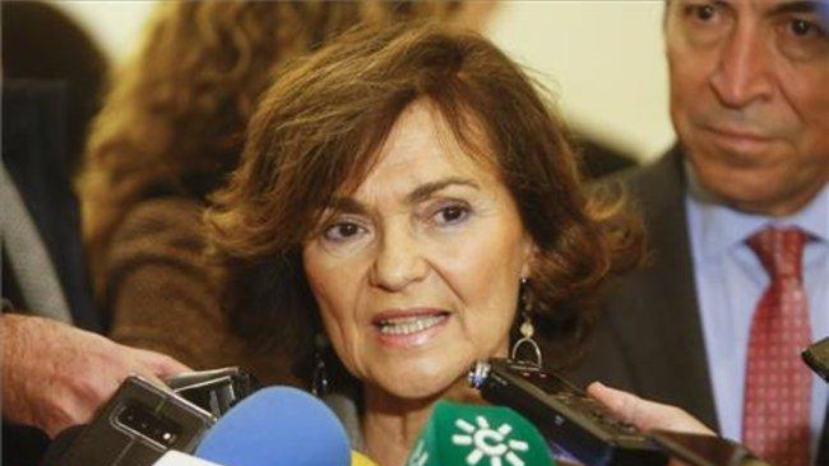 Carmen Calvo, en Córdoba, este miércoles.-EUROPA PRESS