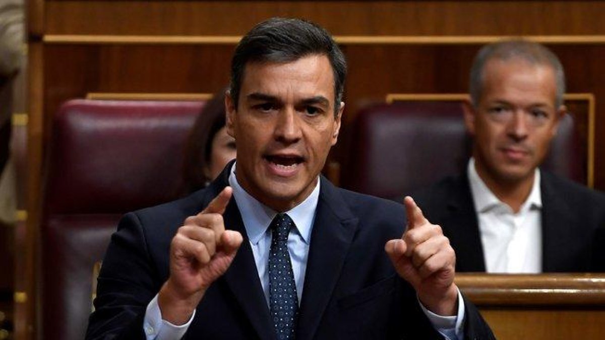 Pedro Sánchez, en el Congreso de los Diputados, el pasado 18 de septiembre.-AFP / PIERRE-PHILIPPE MARCOU