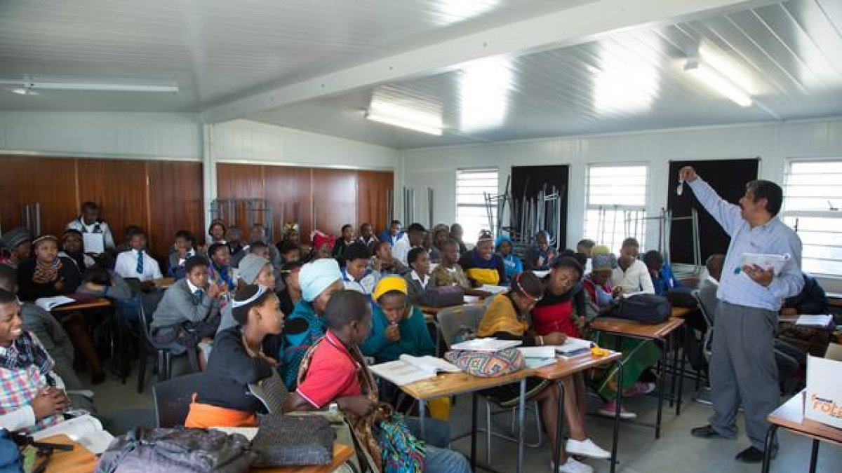 Una escuela sudafricana.-
