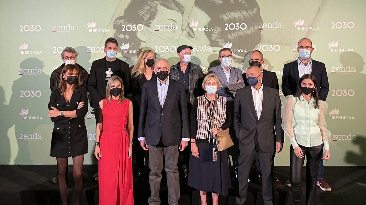 Algunos de los autores de los cuentos incluidos en ‘2030’, durante la presentación. ZENDA