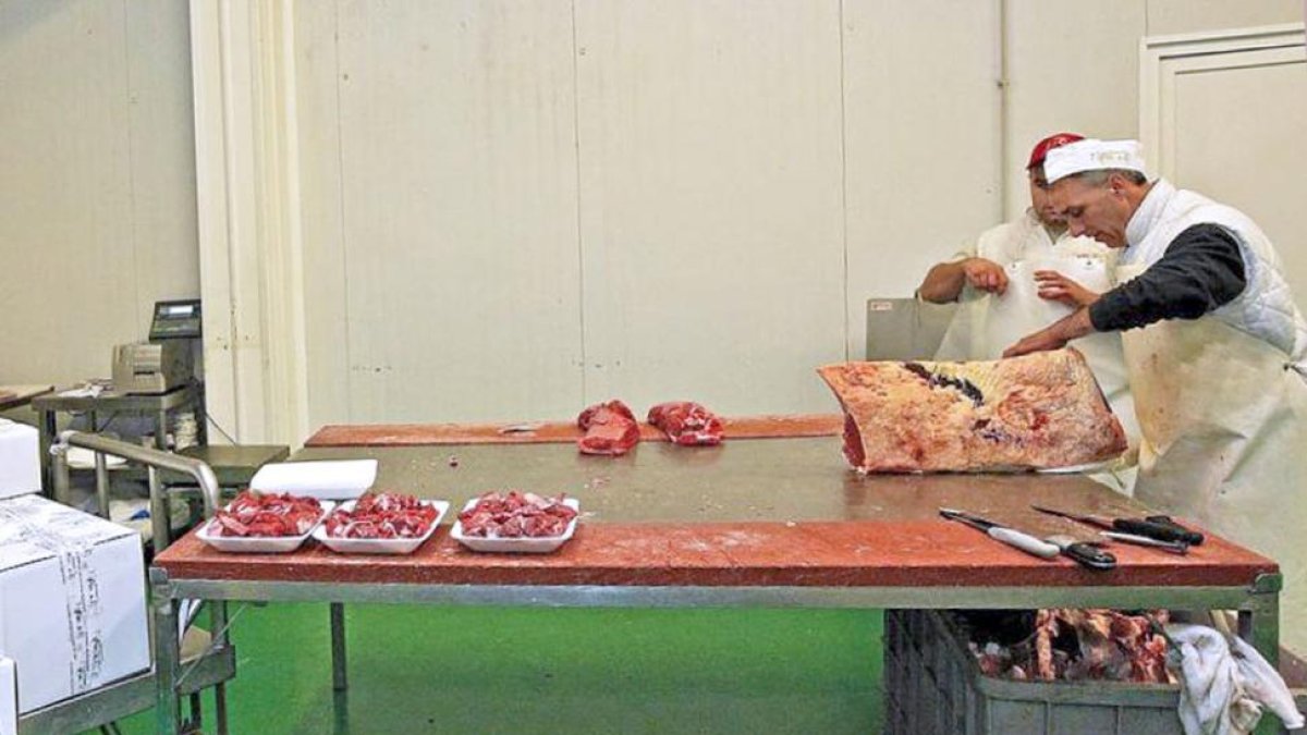 Sala de despiece en un matadero.-EL MUNDO