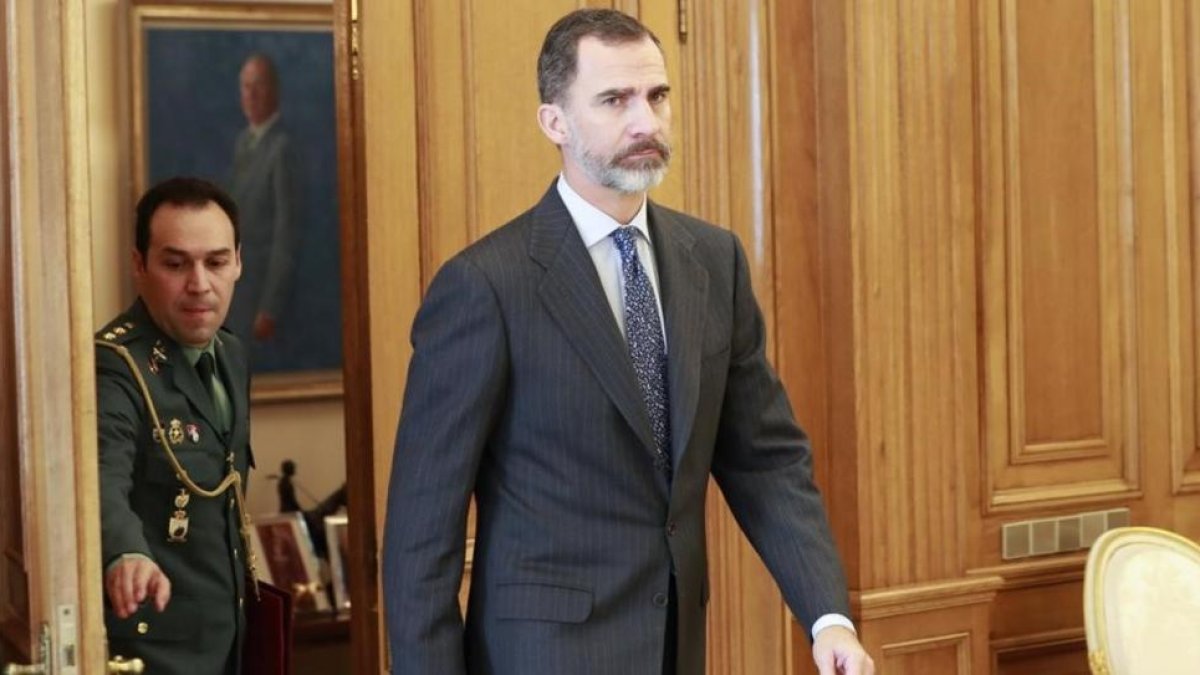El rey Felipe VI, en el Palacio de la Zarzuela.-EFE / ZIPI