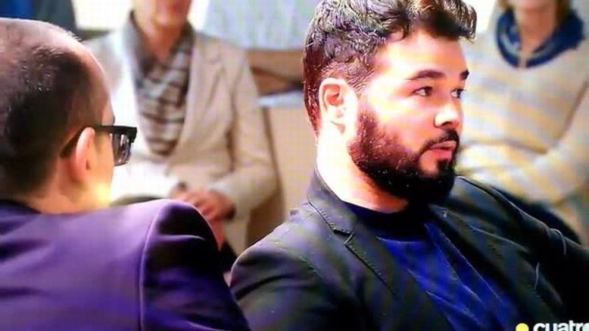 El 'zasca' de Risto Mejide a Gabriel Rufián durante el programa.-CUATRO