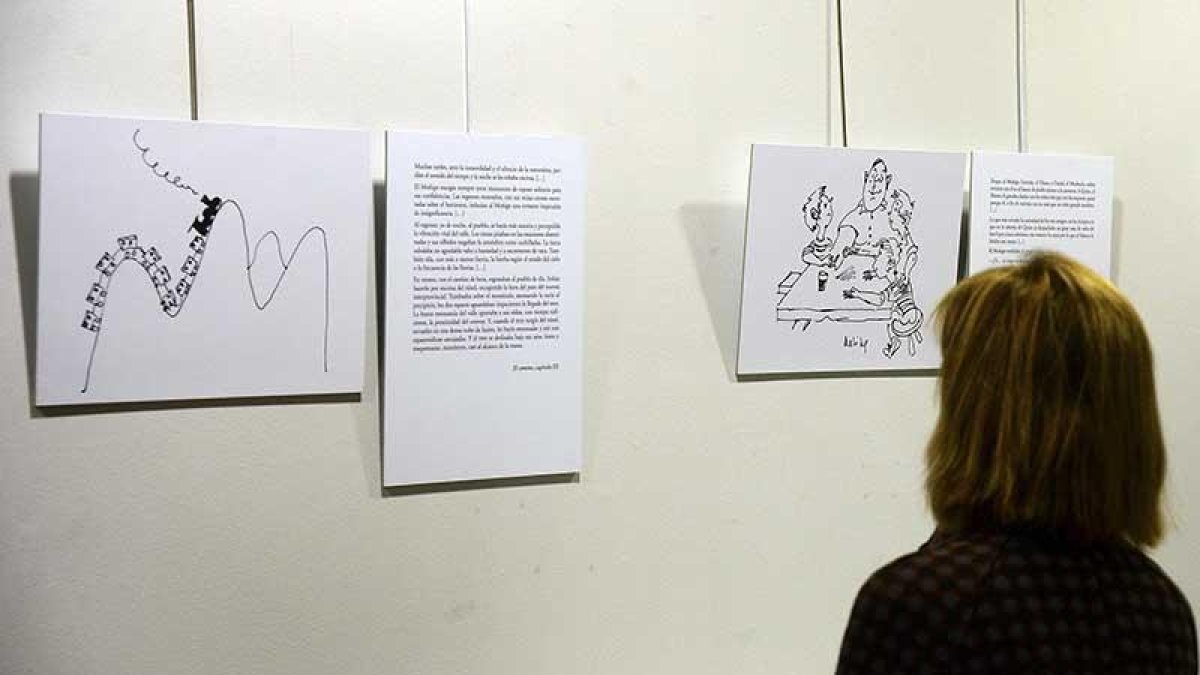 Los veintiún dibujos realizados por Miguel Delibes se acompañan de fragmentos del libro.-R. Ordóñez (ICAL)