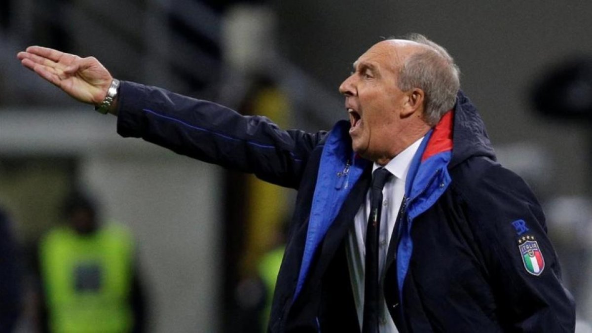 Gian Piero Ventura, en el partido de vuelta contra Suecia.-REUTERS