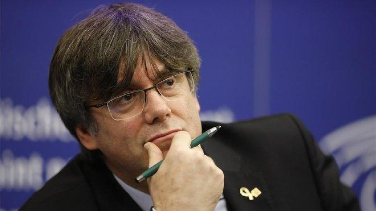 El ’expresident’ de la Generalitat Carles Puigdemont el pasado día 13, en el Parlamento Europeo.-AP