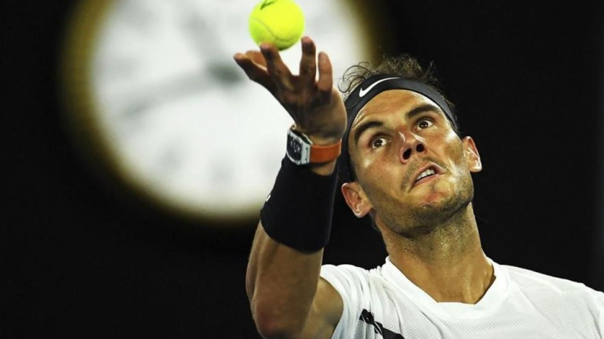 Nadal, en la final del Abierto de Australia ante Federer.-EFE