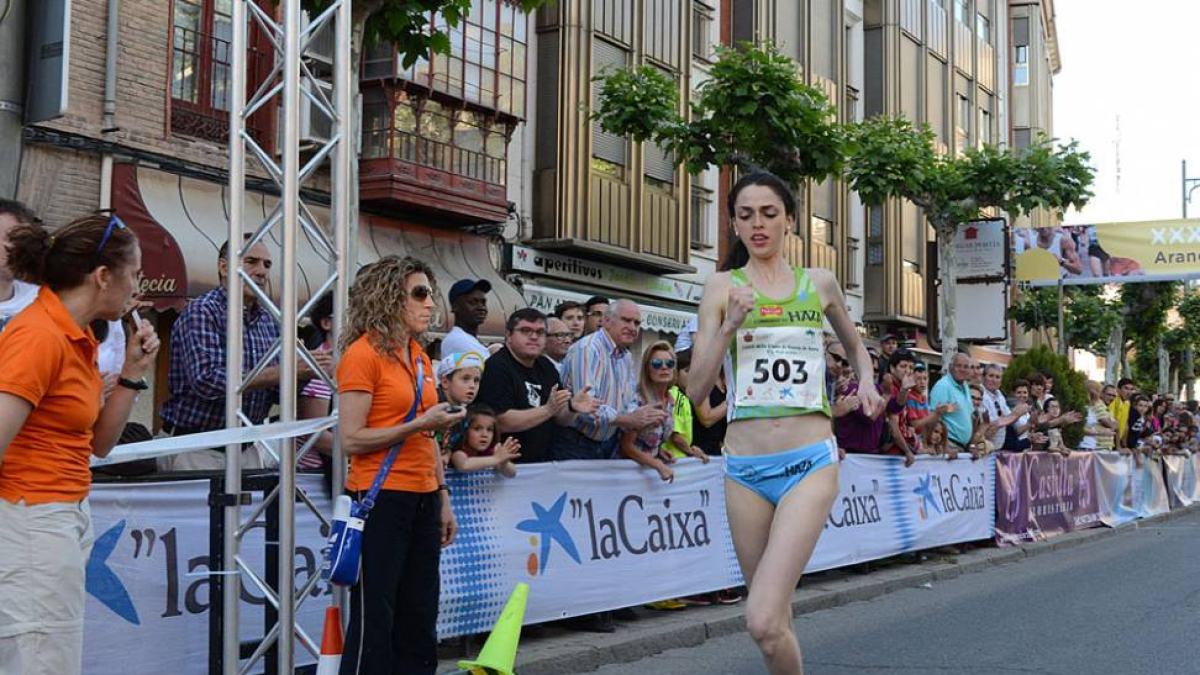 Celia Antón, en pleno esfuerzo en la última edición de la Milla de Aranda-Alberto Calvo