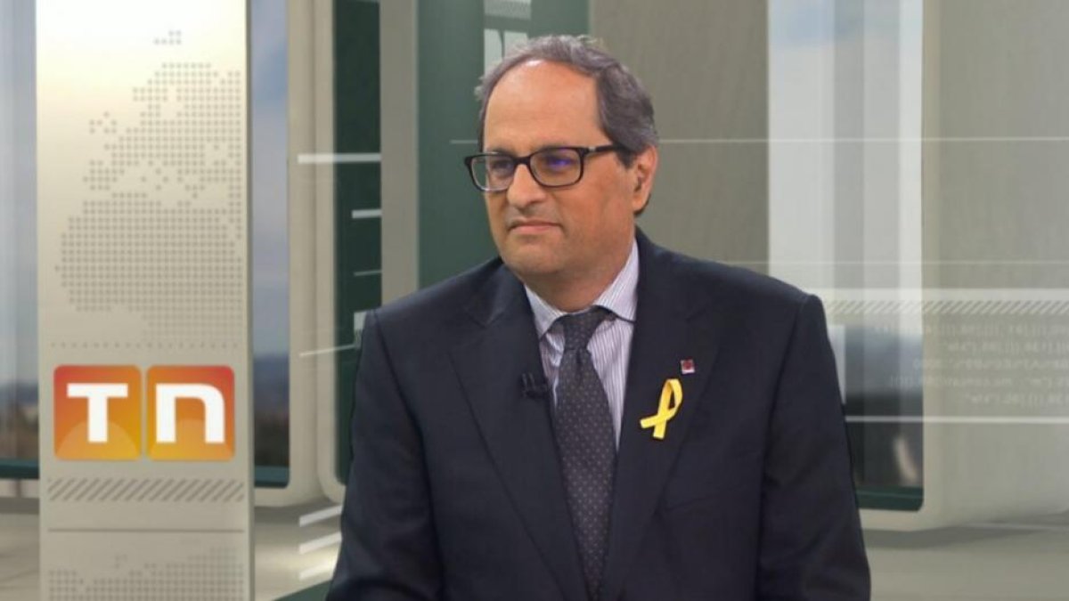 Quim Torra, durante el debate de investidura en el Parlament-REUTERS / JUAN MEDINA