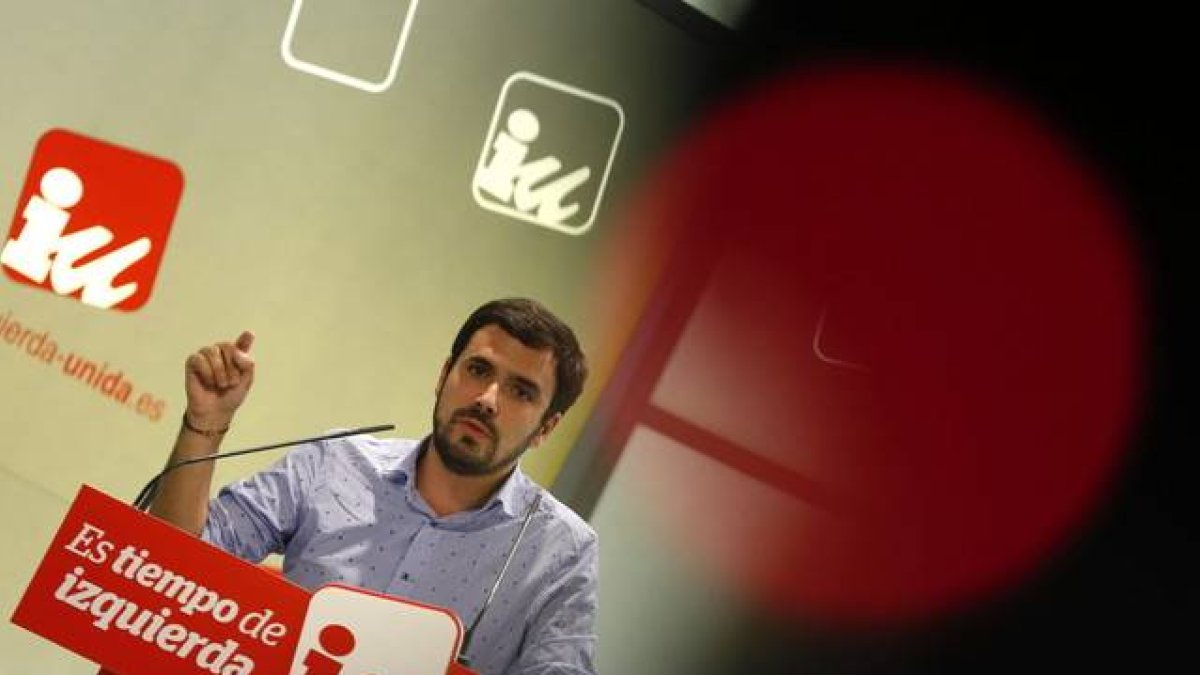 Alberto Garzón, durante una reunión de la cúpula de IU en Madrid, el pasado 5 de junio.-Foto: EFE / JAVIER LIZÓN