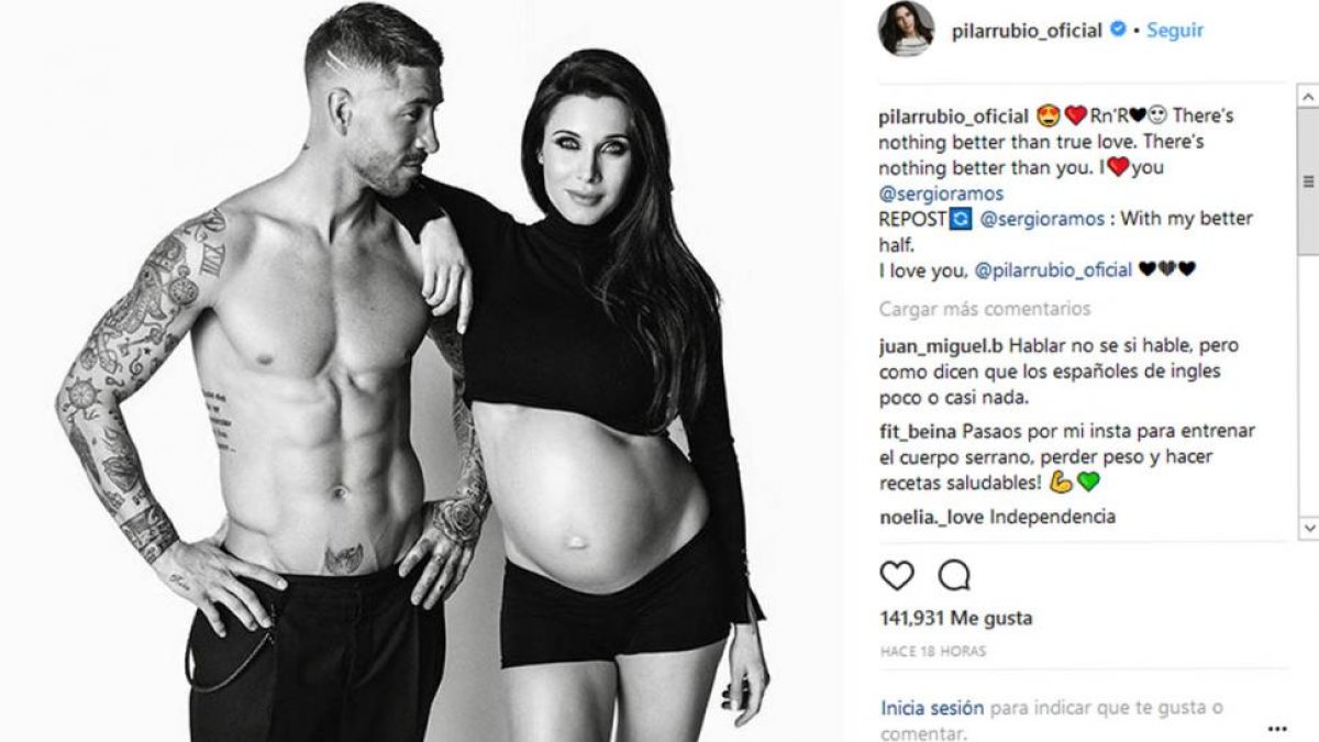 Pilar Rubio y Sergio Ramos comparten el embarazo de su tercer hijo en las redes-PERIODICO (PILAR RUBIO / INSTAGRAM)
