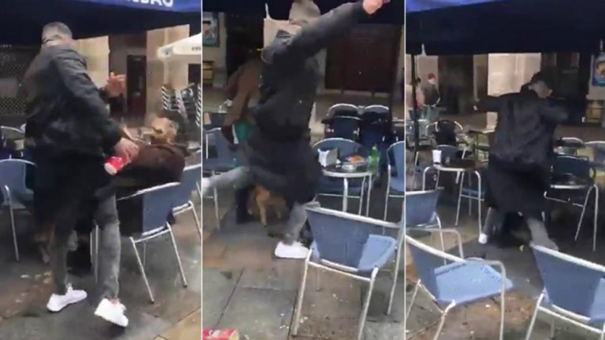 Instantáneas de la agresión en Bilbao.-