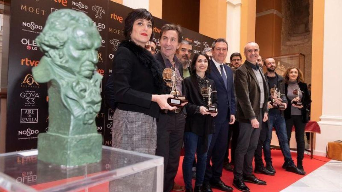 Los nominados andaluces a los premios Goya 2019, el viernes en el Ayuntamiento de Sevilla.-PEPO HERRERA (EFE)