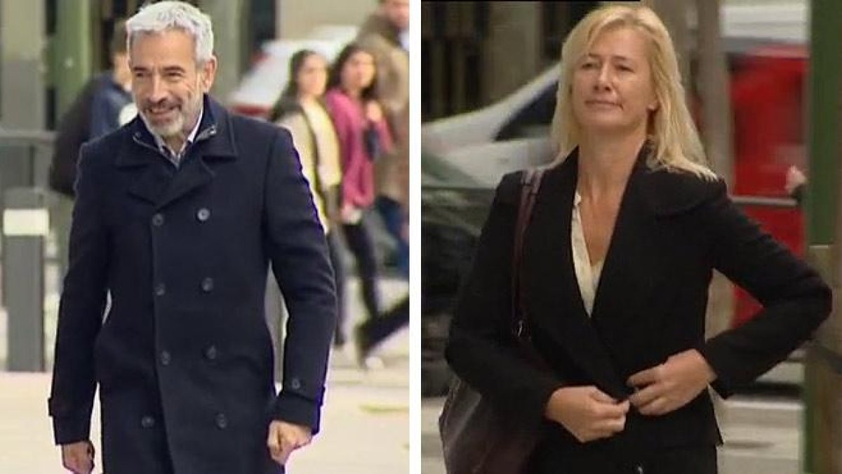Ana Duato e Imanol Arias acuden a la Audiencia a recoger la querella por delito fiscal.-