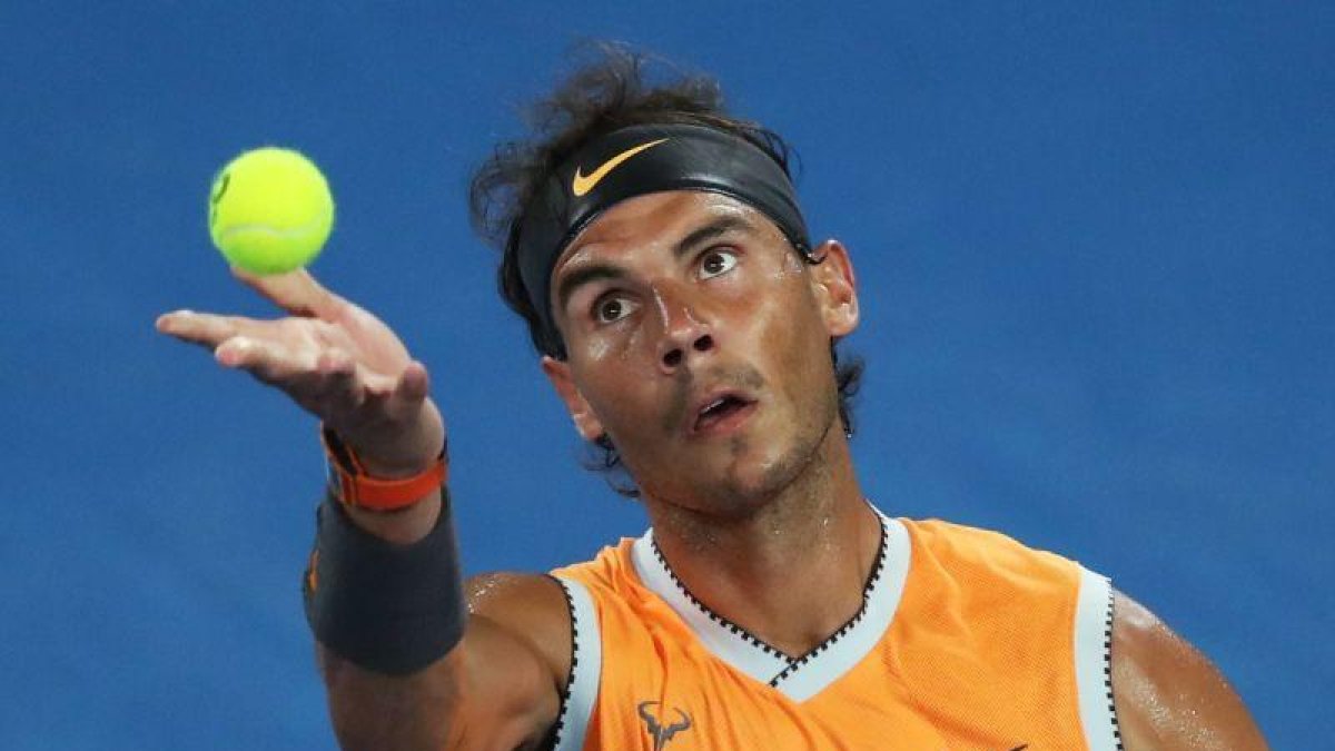 Rafael Nadal, durante el encuentro de segunda ronda de Australia.-REUTERS