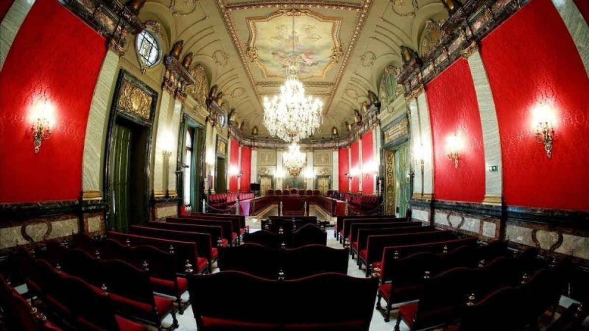 Vista general de la Sala Penal del Tribunal Supremo en la que tendrá lugar el juicio del procés, que comenzará el próximo 12 de febrero.-ÁNGEL DÍAZ (EFE)