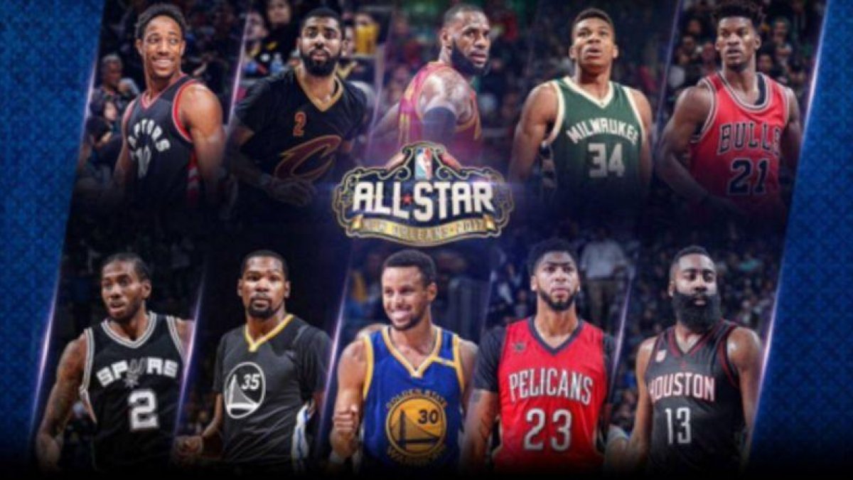 Los dos quintetos titulares del All-Star.-