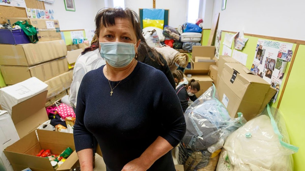 La comunidad ucraniana de Burgos se ha volcado para secundar el proyecto impulsado por Oksana Belbas. SANTI OTERO