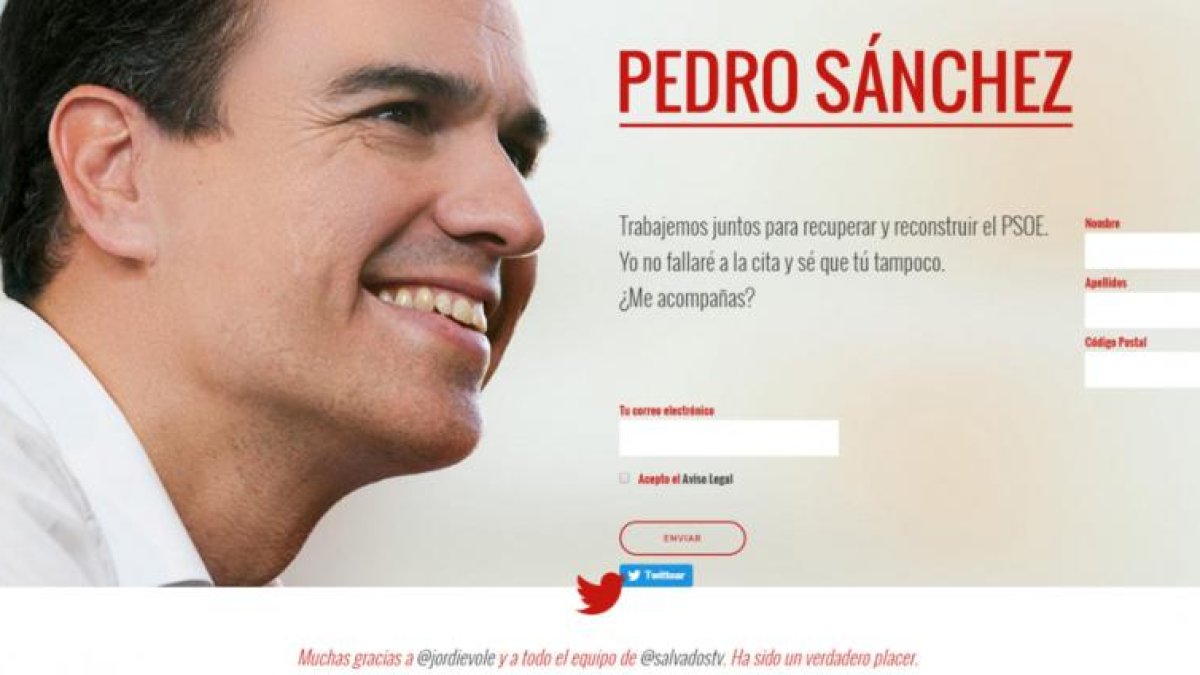 Captura de pantalla de la web de Pedro Sánchez.-