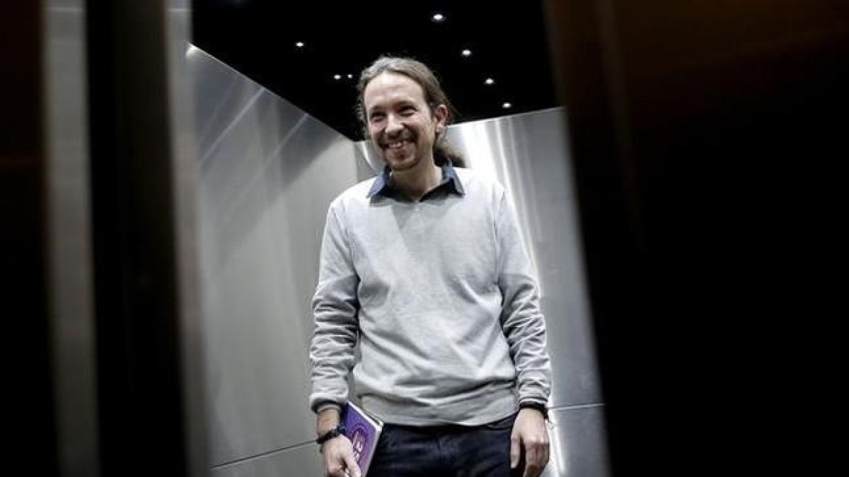 Pablo Iglesias, este viernes, tras la reunión que ha mantenido con Pedro Sánchez..-JOSÉ LUIS ROCA