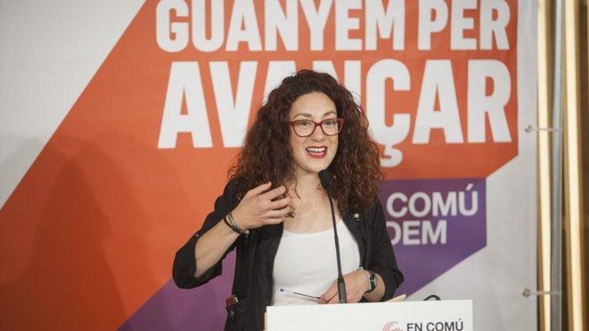 Aina Vidal, el pasado abril, durante la campaña electoral de las generales.-MARTÍ FRADERA