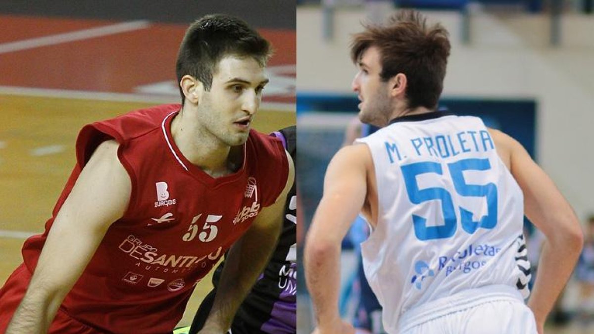 Marko Proleta fue el jugador vinculado el pasado año entre el Basket Burgos 2002 -imagen de la izquierda- y el CB Miraflores -derecha-.-SANTI OTERO / CB MELILLA