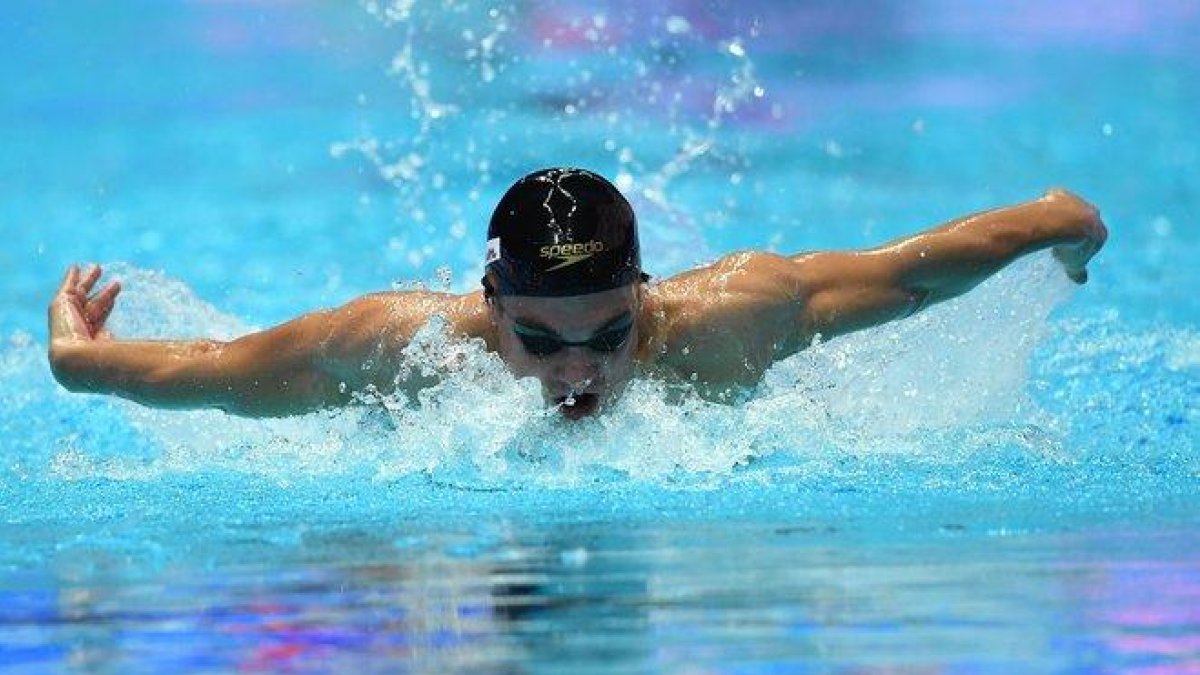 Joan Lluís Pons, durante la final de 400 estilos.-RFEN