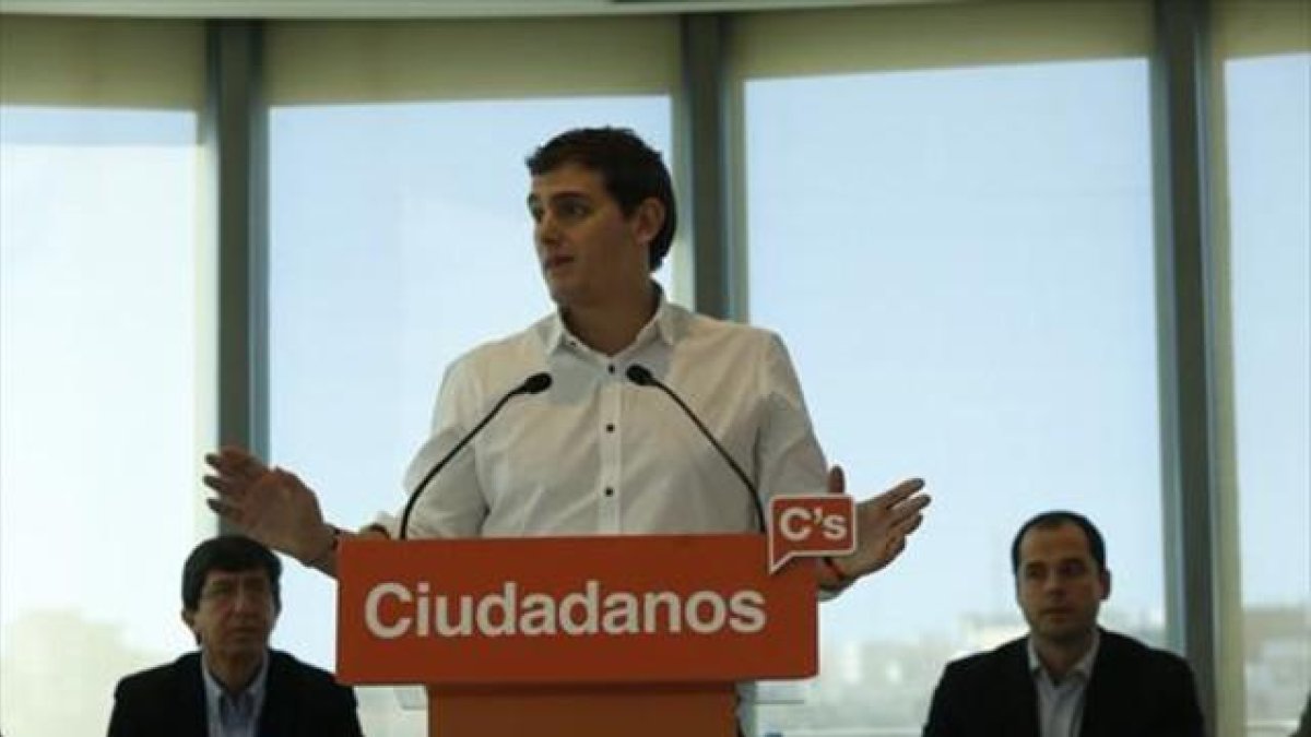 El líder de Ciudadanos, Albert Rivera, en un acto del partido.-DAVID CASTRO
