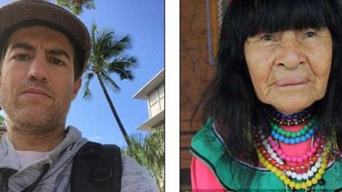 El canadiense Sebastián Paul Woodroffe y la líder indígena peruana Olivia Arévalo.-EL PERIÓDICO