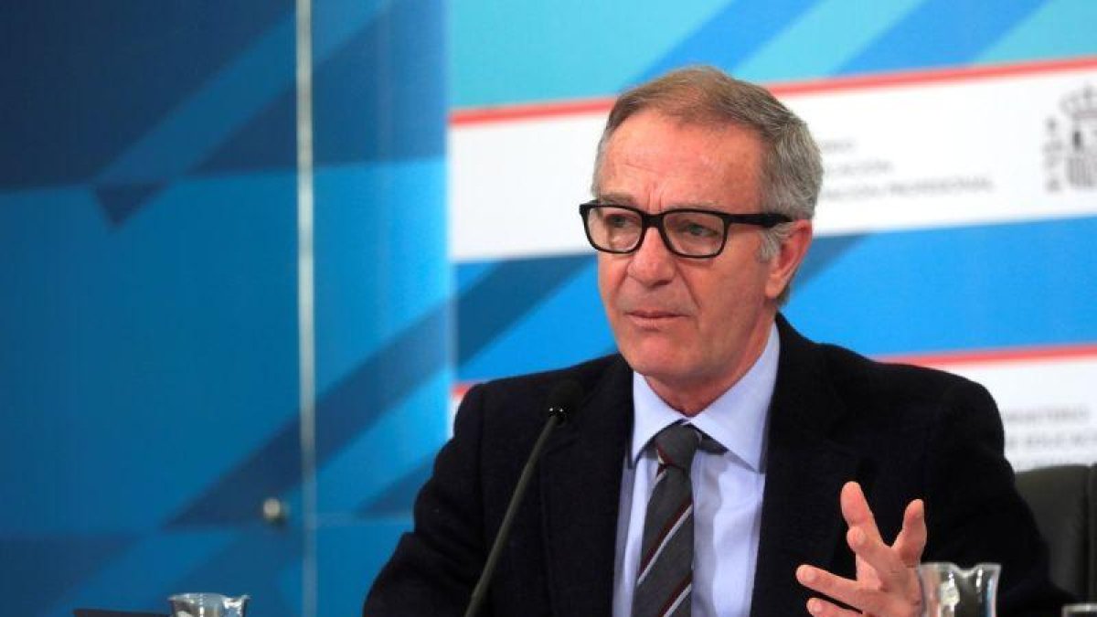 El ministro Guirao informa de los Presupuestos en el mundo del deporte, este jueves en Madrid.-EFE