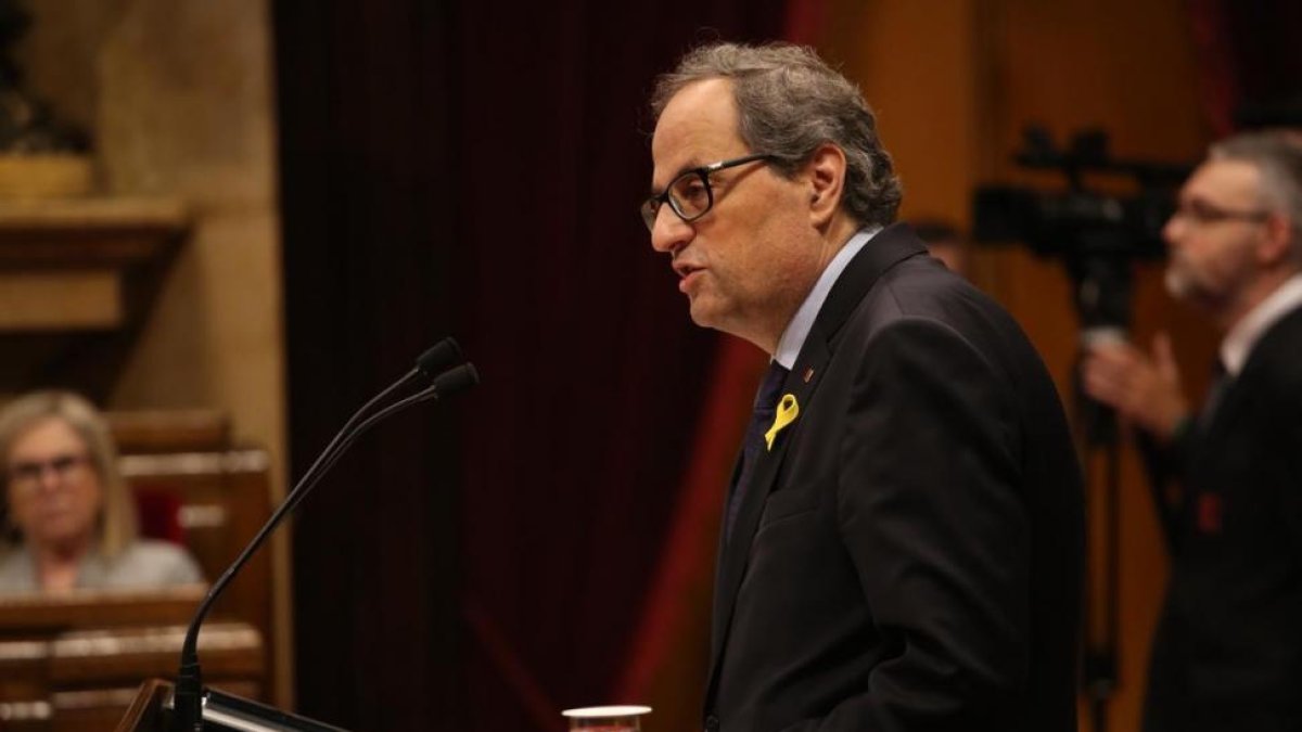 Quim Torra en el pleno del Parlament.-/ JOAN CORTADELLAS