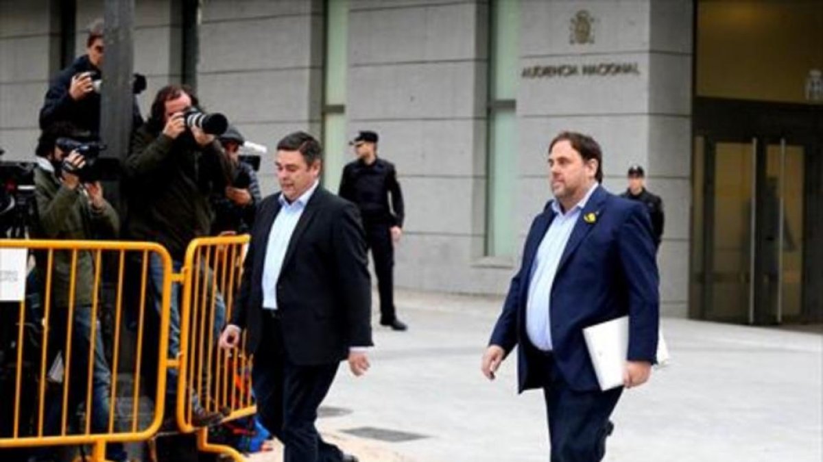 Oriol Junqueras, a su llegada a la Audiencia Nacional, el jueves.-JUAN MANUEL PRATS