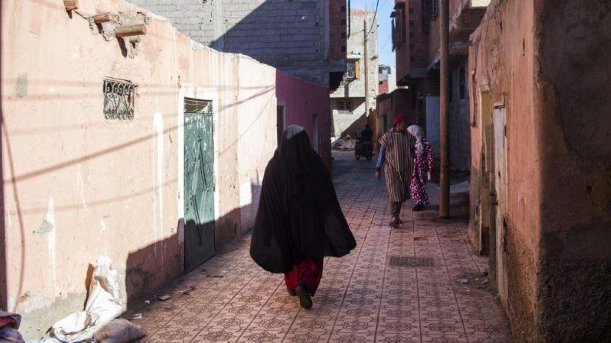 Imagen del barrio de Azzouzzia, Marrakech, de dónde provenían los  presuntos asesinos de las dos turistas escandinavas.-FADEL SENNA (AFP)