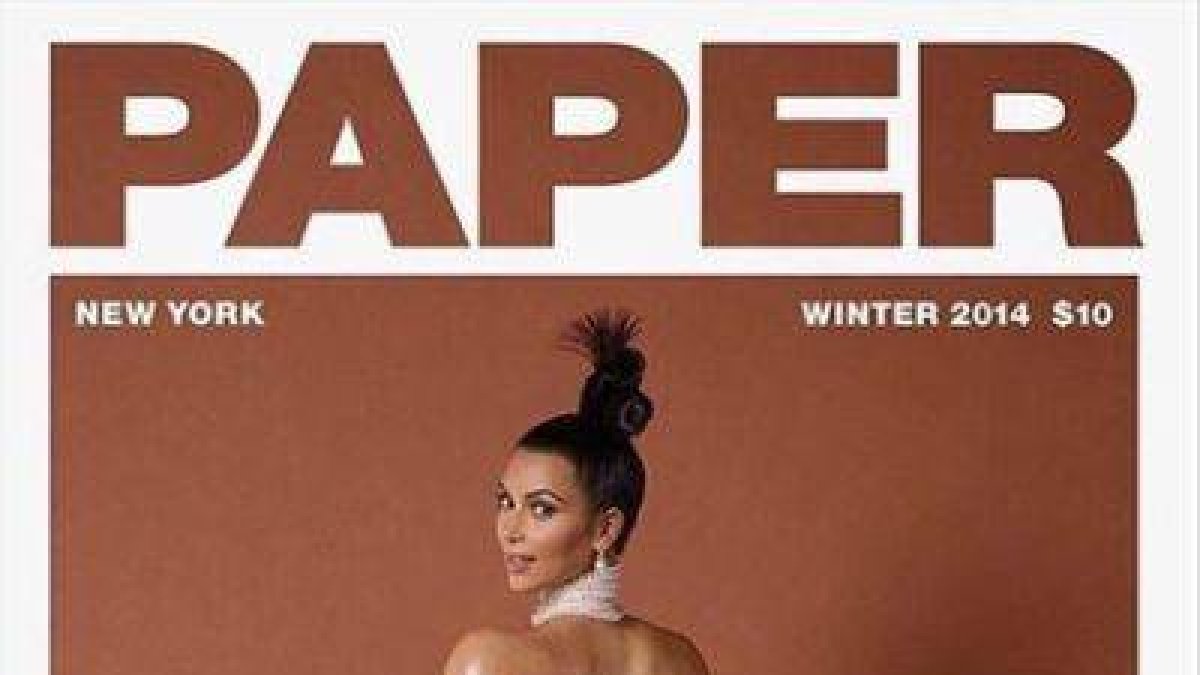 Kim Kardashian protagoniza la portada de 'paper magazine' con su gran trasero al aire.-Foto: EL PERIÓDICO