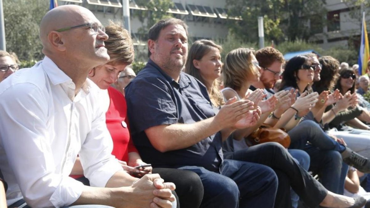 Junqueras, en el acto de Vilafranca.-ACN / RAFA GARRIDO