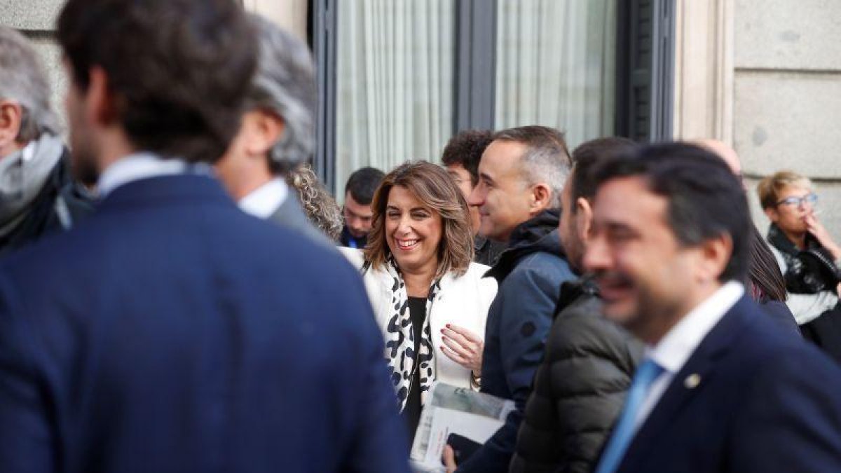 Susana Díaz, secretaria general del PSOE de Andalucía, en el Congreso de los Diputados este sábado.-EFE