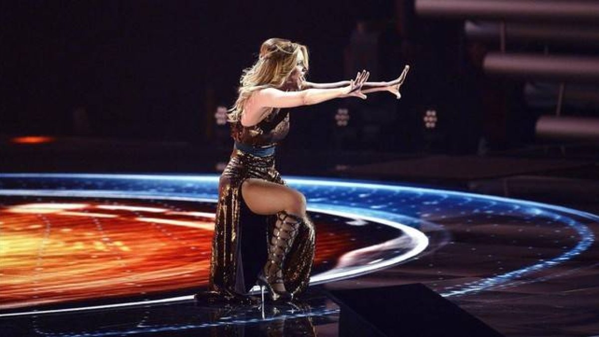 Edurne, en el segundo ensayo de Eurovisión.-Foto: EFE / ROBERT JAEGER