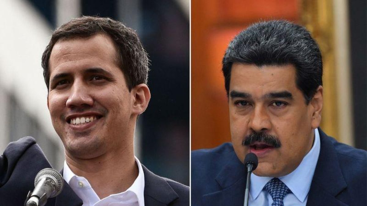 Juan Guaidó y Nicolás Maduro se disputan el poder en Venezuela.-AFP