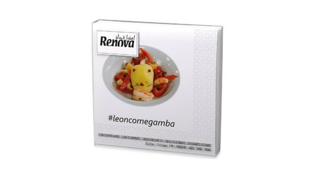 Imagen de las servillestas del 'león come gamba'.-Foto: FINANCIALFOOD